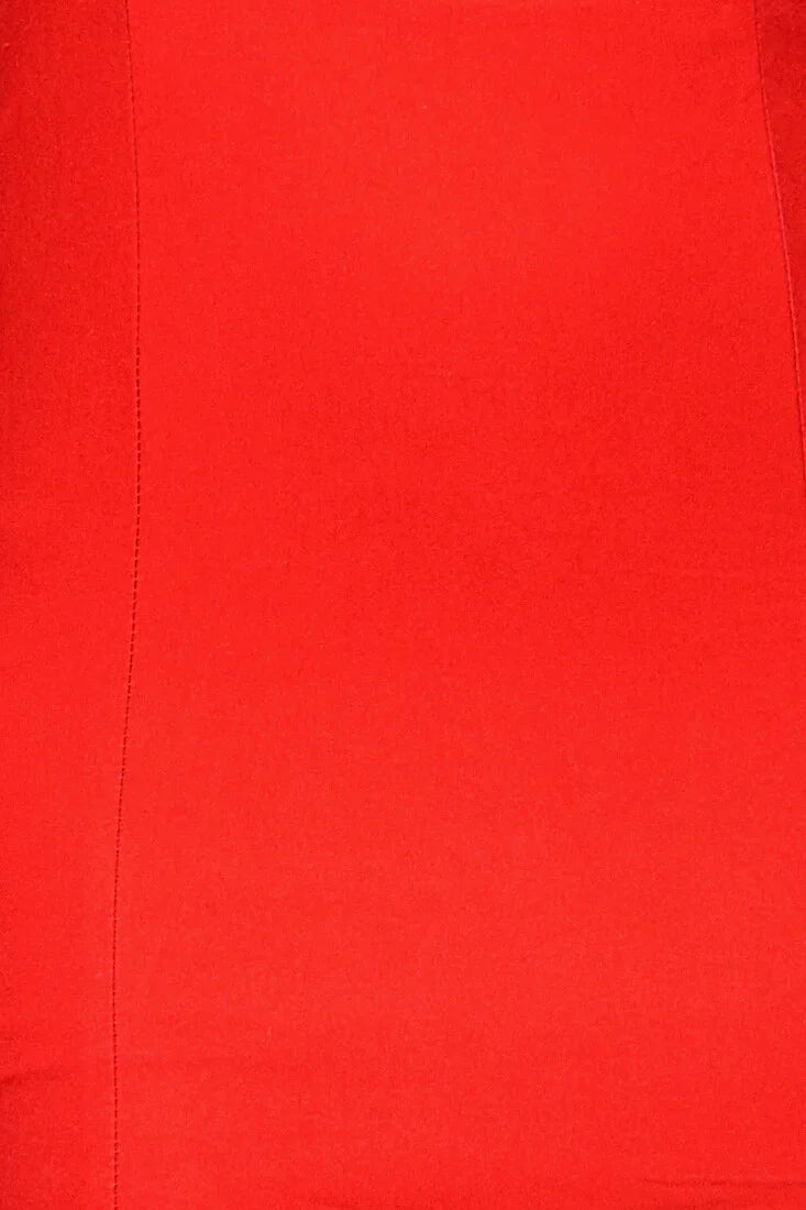 Off Shoulder Ruffle Bodycon Slit Bright Red Midi Dress